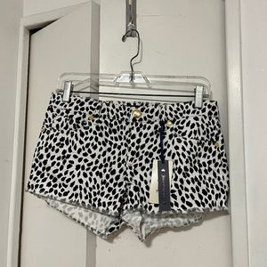 Brand New W/ Tags Juicy Couture Wild Cheetah Micro Denim Shorts Cutoffs Size 27